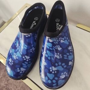 Moggen Sloggers Blue Rain Boots Garden Shoes Size 6